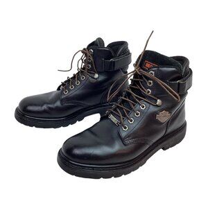 Harley-Davidson Womens 10 Wide Width Leather Motorcycle Biker Moto Boots Black
